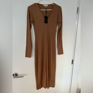 Rag & Bone camel fitted camel dress. Size small. Cotton. New with Tags